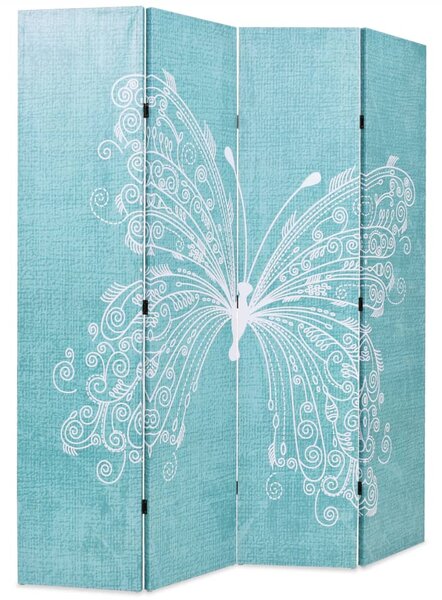 Folding Room Divider 160x170 cm Butterfly Blue