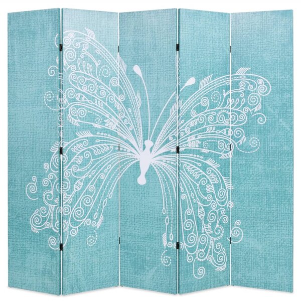 Folding Room Divider 200x170 cm Butterfly Blue