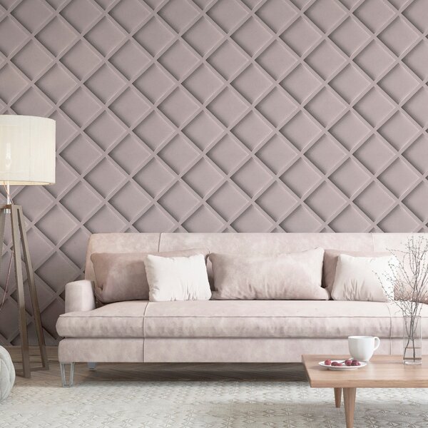 Wood Trellis Pink Wallpaper Blush