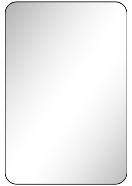 HOMCOM 90 x 60cm Curved Bathroom Mirror - Black