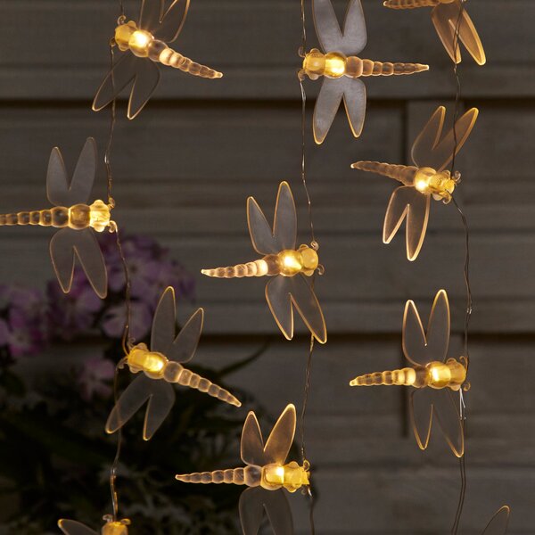 2m 20 LED Dragonfly Outdoor String Lights Warm White