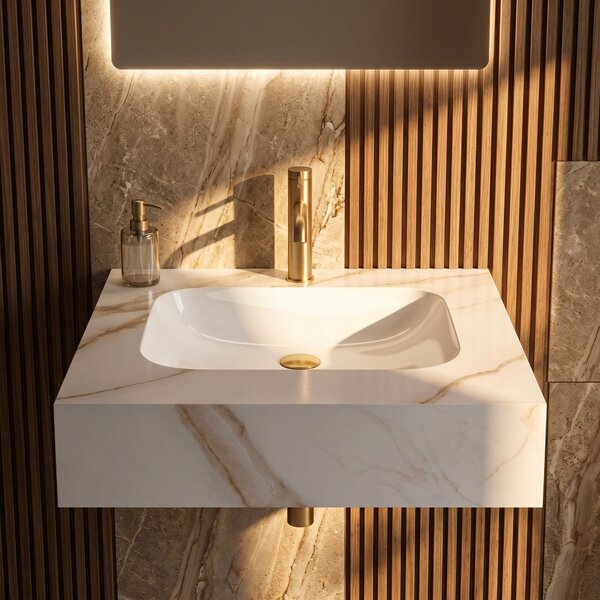 Wall-hung washbasin REA Aresa Grey Gold 60
