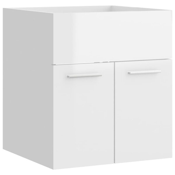 Sink Cabinet High Gloss White 41x38.5x46 cm Engineered Wood