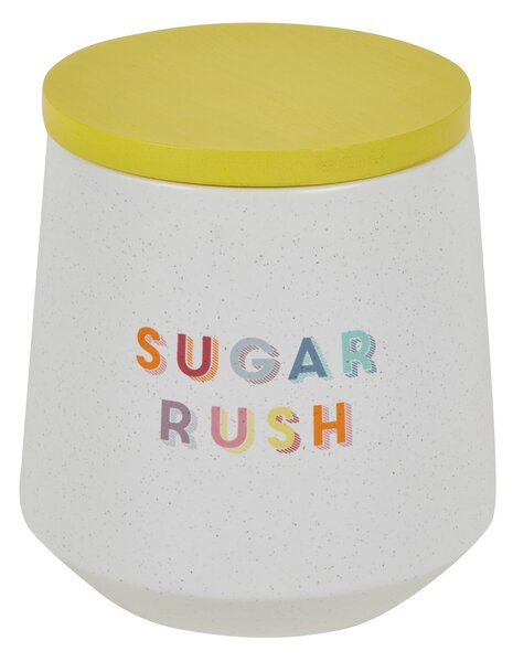 Rainbow Ceramic Sugar Canister Matt white