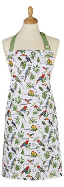 Ulster Weavers Tropical Birds Apron Green, White and Red