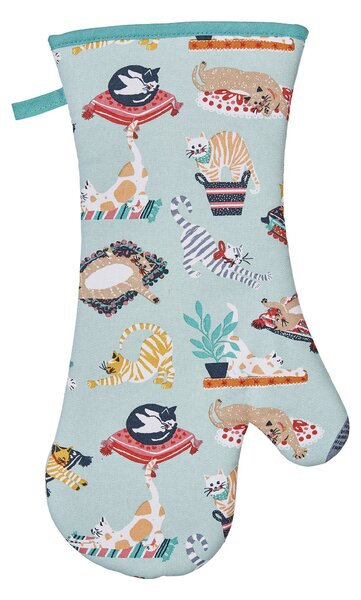 Ulster Weavers Kitty Cats Oven Glove Blue, Green and Yellow