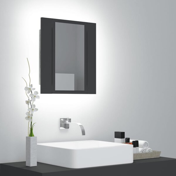 LED Bathroom Mirror Cabinet Grey 40x12x45 cm Acrylic