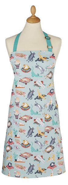 Ulster Weavers Kitty Cats Apron Blue, Green and Yellow