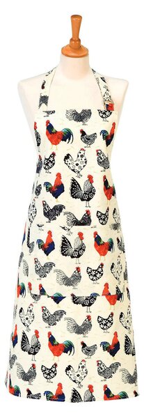 Ulster Weavers Rooster Cotton Apron Off White, Blue and Red