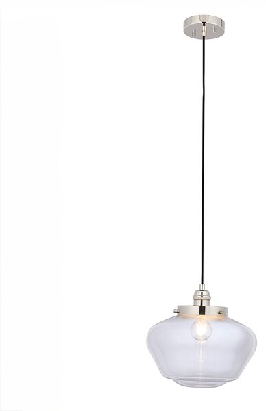 Cambrose Clear Glass Pendant in Nickel