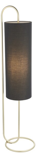 Lilith Floor Light in Antique Brass with Black Fabric