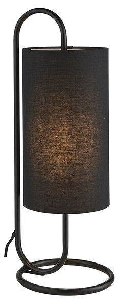 Lilith Table Light in Matt Black with Black Fabric