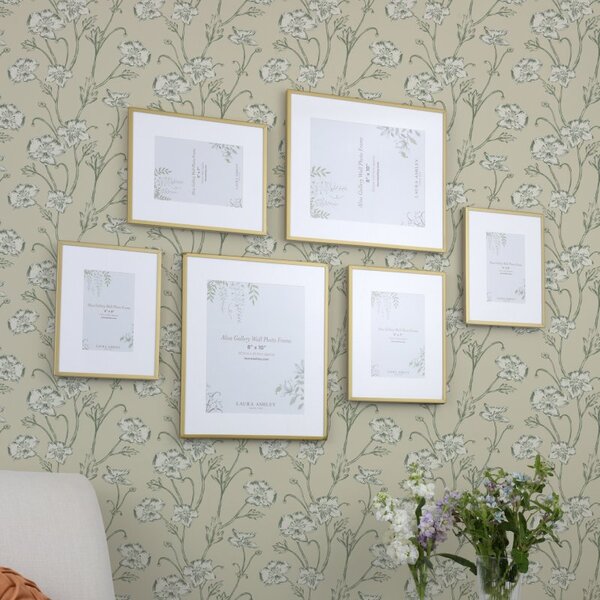 Laura Ashley Alisa Gallery Wall Photo Frames In Matt Gold Set Of 6