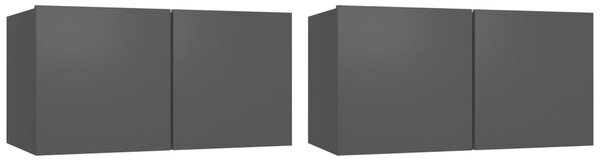 Hanging TV Cabinets 2 pcs Black 60x30x30 cm