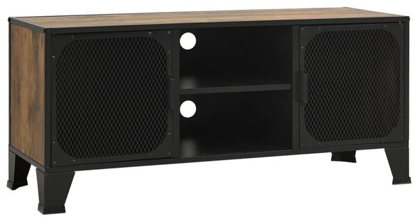 TV Cabinet Rustic Brown 105x36x47 cm Metal and MDF