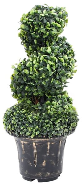 Artificial Boxwood Spiral Plant with Pot Green 59 cm