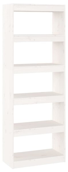 Book Cabinet/Room Divider White 60x30x167.5 cm Solid Wood Pine