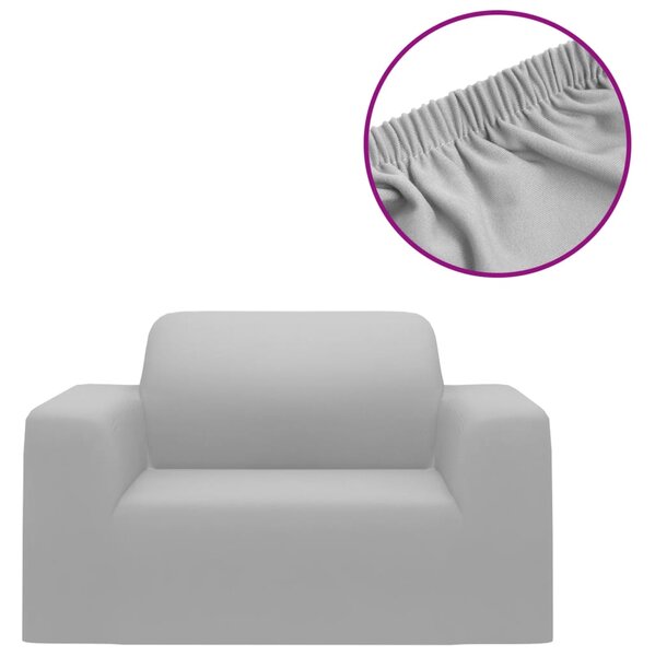 Stretch Couch Slipcover Grey Polyester Jersey