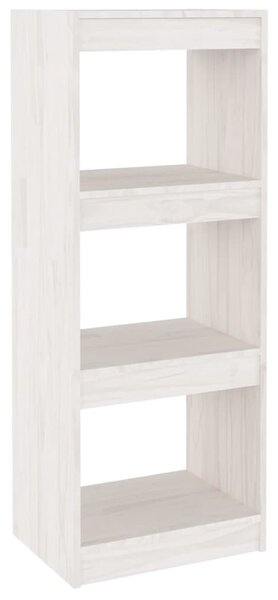 Book Cabinet/Room Divider White 40x30x103.5 cm Solid Pinewood