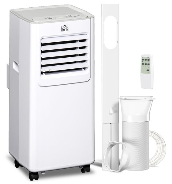 HOMCOM 7000 BTU Mobile Air Conditioner Portable AC Unit for Cooling Dehumidifying Ventilating w/ Remote Controller, LED Display for Bedroom Aosom UK