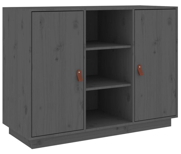 Sideboard Grey 100x40x75 cm Solid Wood Pine