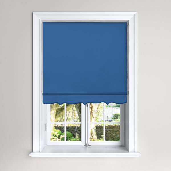 Scalloped Blue Roller Blind Blue