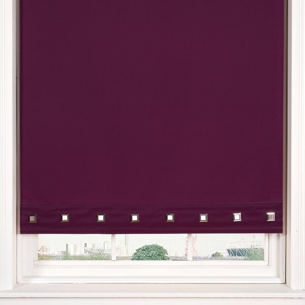 Square Eyelet Aubergine Roller Blind Purple