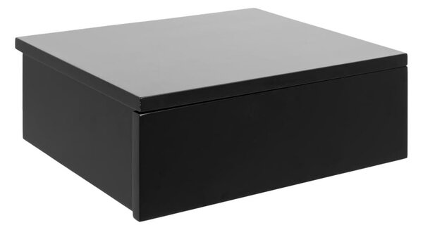 Aviana Wall Hung Wooden Bedside Cabinet With 1 Drawer In Black