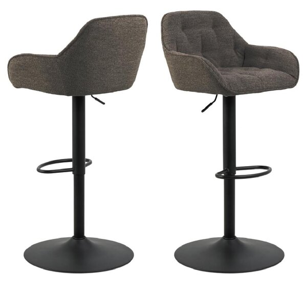 Bilbao Taupe Fabric Bar Stools With Black Base In Pair