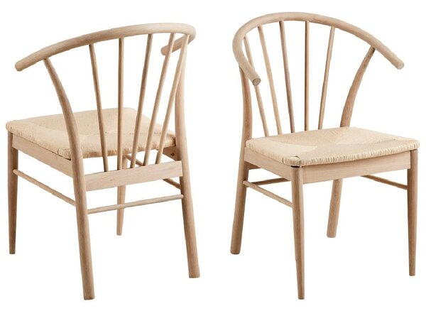 Cassan Off White Wooden Dining Chairs In Pair