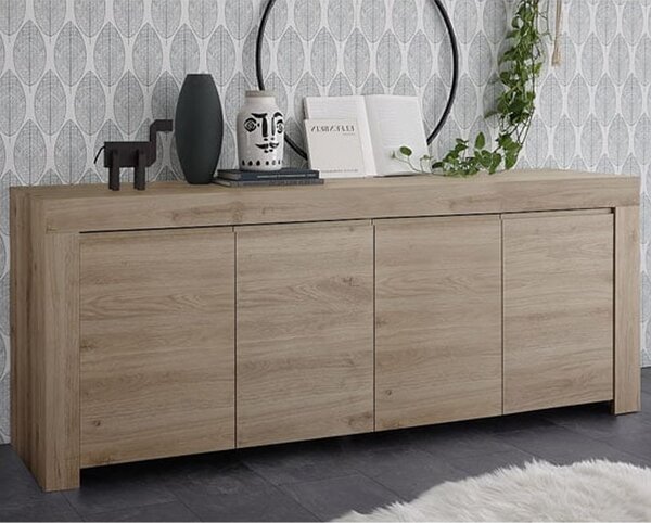 Ferndale Wooden Sideboard With 4 Doors In Cadiz Oak