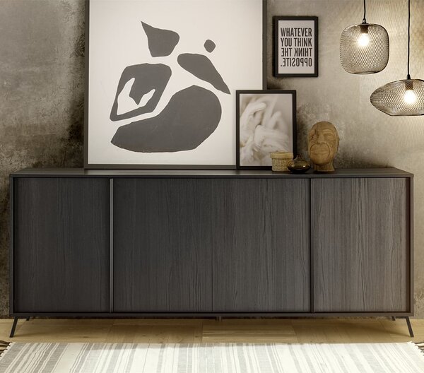 Cappy Wooden Sideboard With 4 Doors In Black