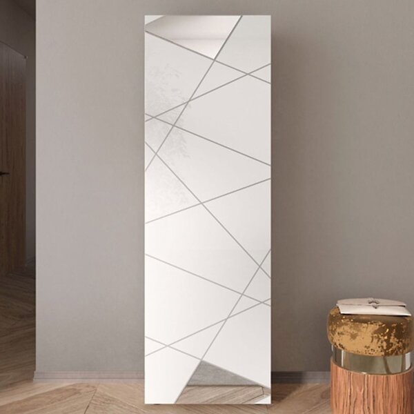 Victoria Mirrored High Gloss Coat Hanger Cabinet In White