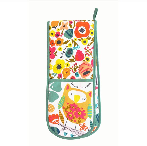 Ulster Weavers Twit Twoo Double Oven Glove White, Green and Yellow