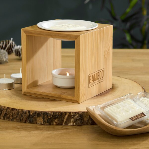 Bamboo Wax Melt Burner Natural