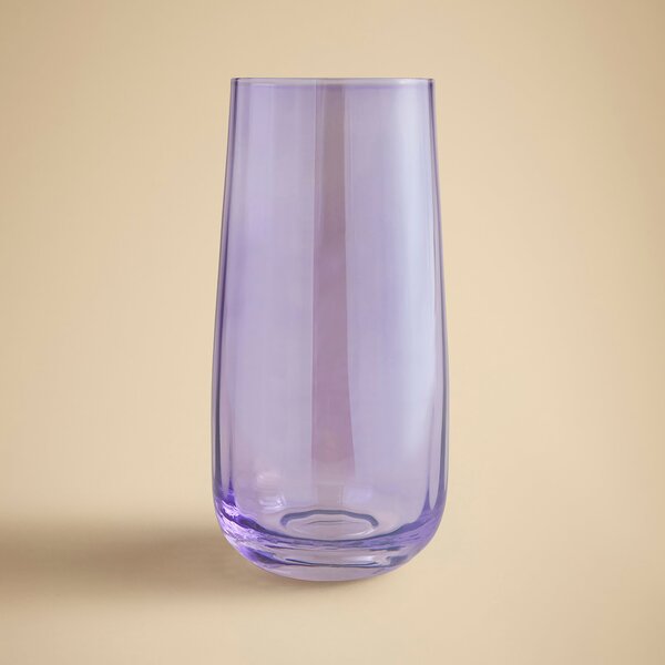 Dunelm Purple Lustre Ribbed Highball Glass Purple