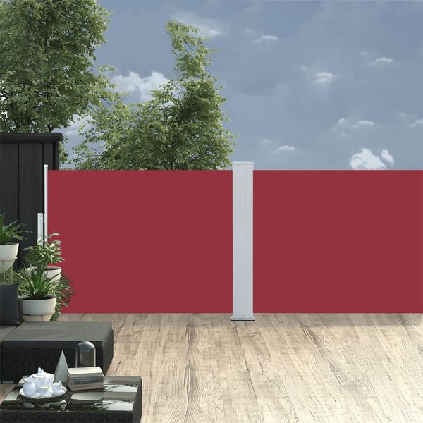 Retractable Side Awning Red 120x1000 cm