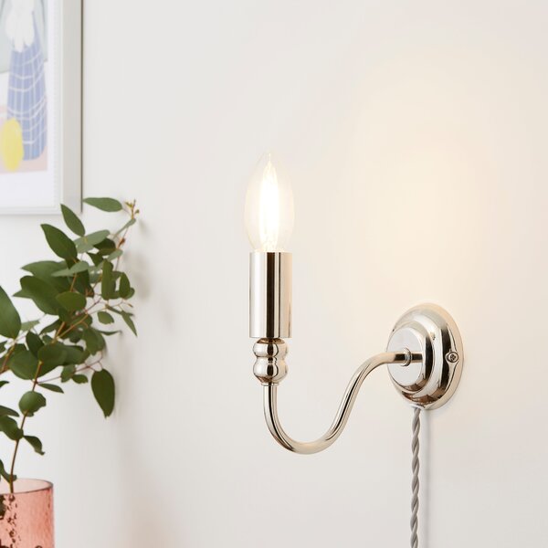 Pride and Joy Easy Fit Plug In Wall Light Light Grey