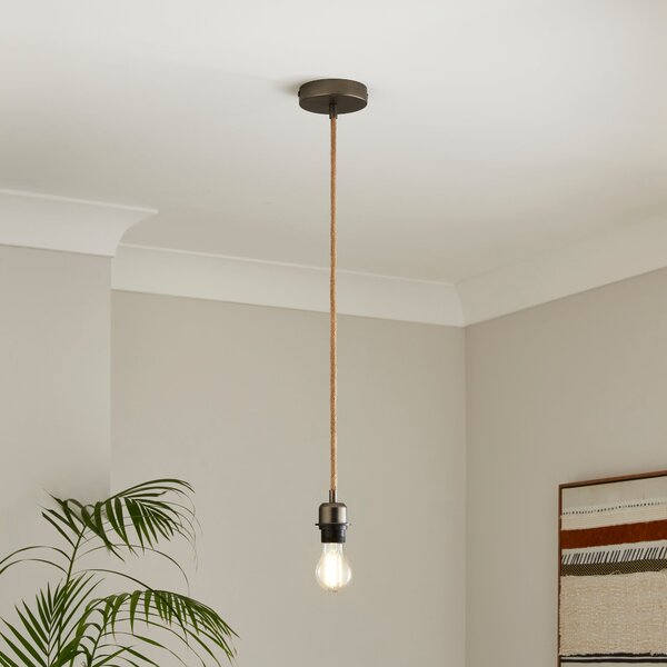 Fentress Jute Pendant Flex Ceiling Light Silver