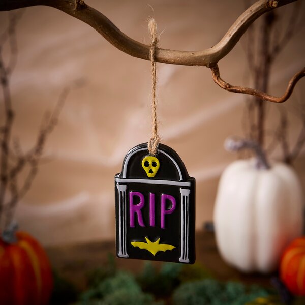 Ceramic RIP Hanging Decoration Black