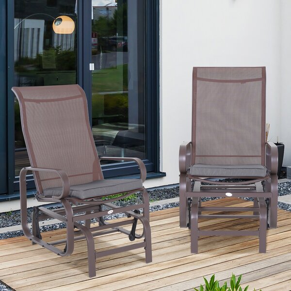 Outsunny Polyester Set of 2 Garden Chair Cushion Grey