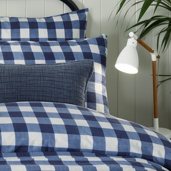 Riviera Hartsford Check 144 Thread Reversible Duvet Cover & Pillowcase Set