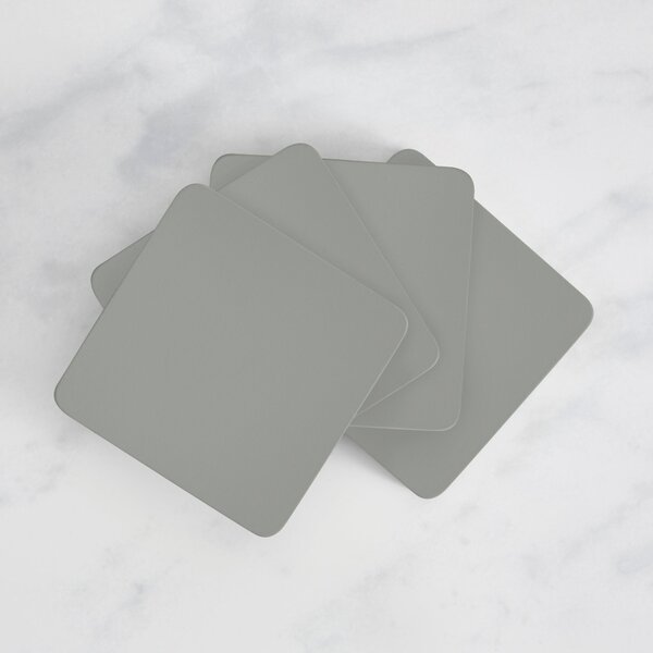 Painted Wooden Coasters Set of 4 Charcoal (Grey)