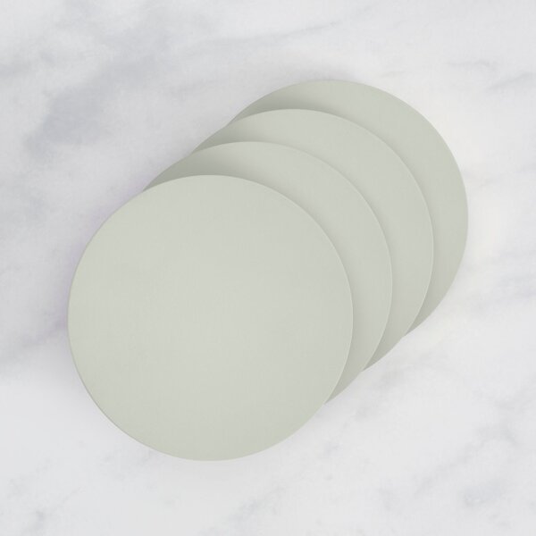 Painted Wooden Round Coasters Set of 4 Grey