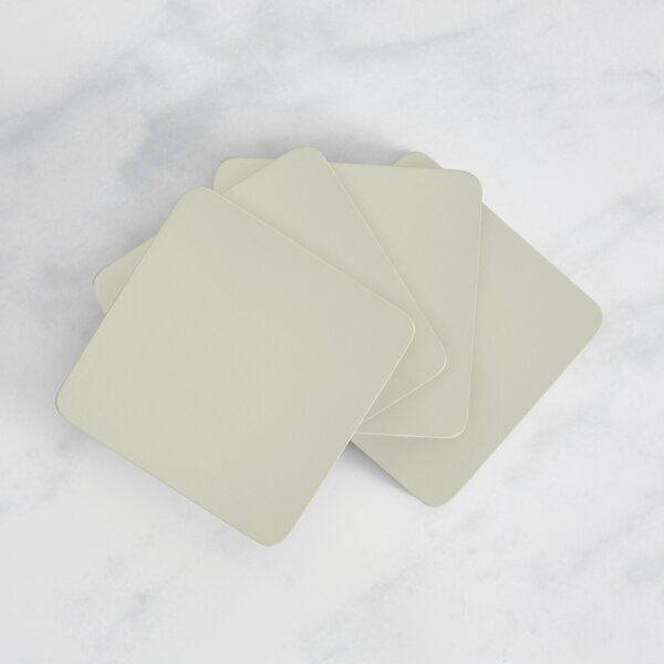 Painted Wooden Coasters Set of 4 Grey