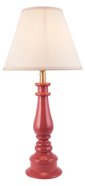 Lenoir White 25cm Shade Resin Table Lamp In Pink Clay