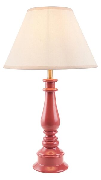 Lenoir White 30cm Shade Resin Table Lamp In Pink Clay