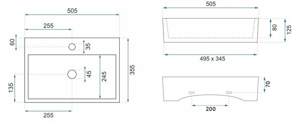 Countertop basin/ Wall hung basin Rea Valeria N