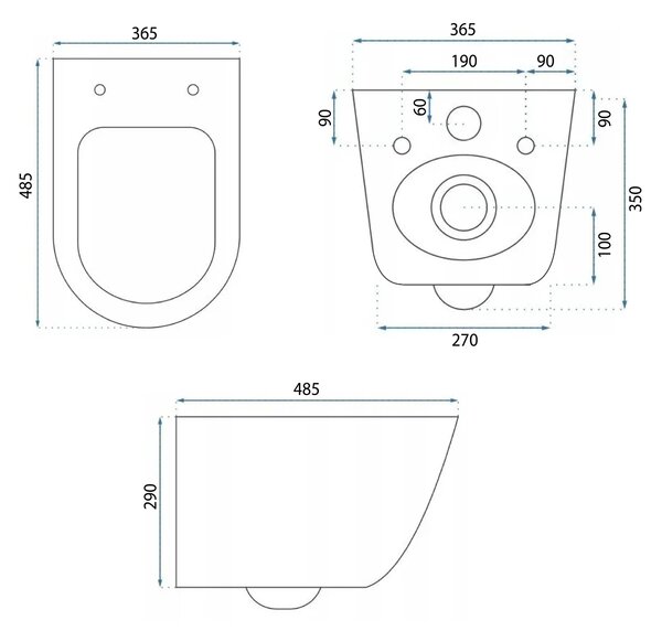 Toilet bowl Rea Carlo Mini Tornado Rimless Flat Pro