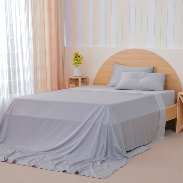 Ackly Bamboo - Dove Grey Flat Sheet, Double